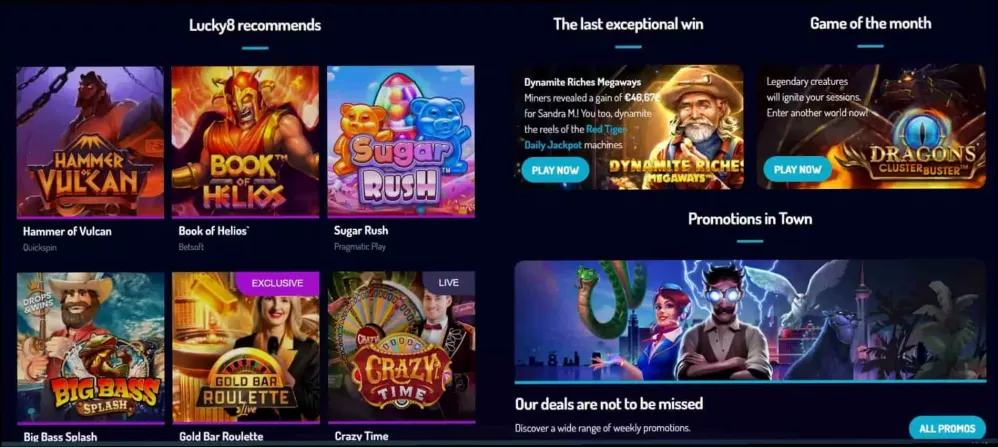 Lucky8 Casino 300 CAD + 200 Free Spins Welcome Bonus